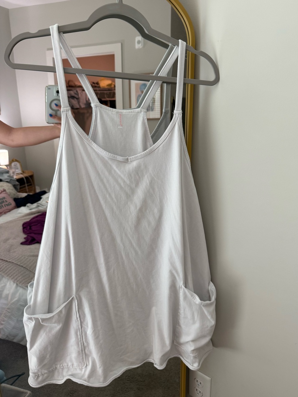 Free People White Athletic dress, Size L
